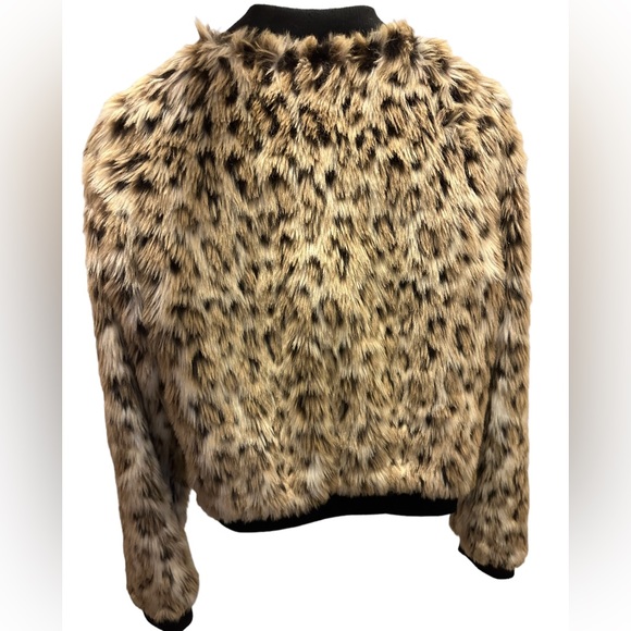 FOREVER 21 EUC FAUX CHEETAH FUR FULL ZIP JACKET SIZE LARGE - Picture 2 of 5